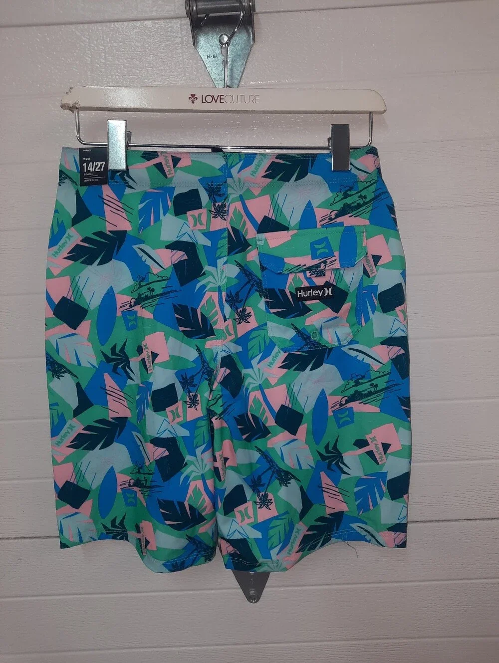 NwT Hurley Multicolor Leaf Print Boys Board Shorts